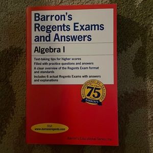Algebra 1 Barron’s regents exams and answers book
